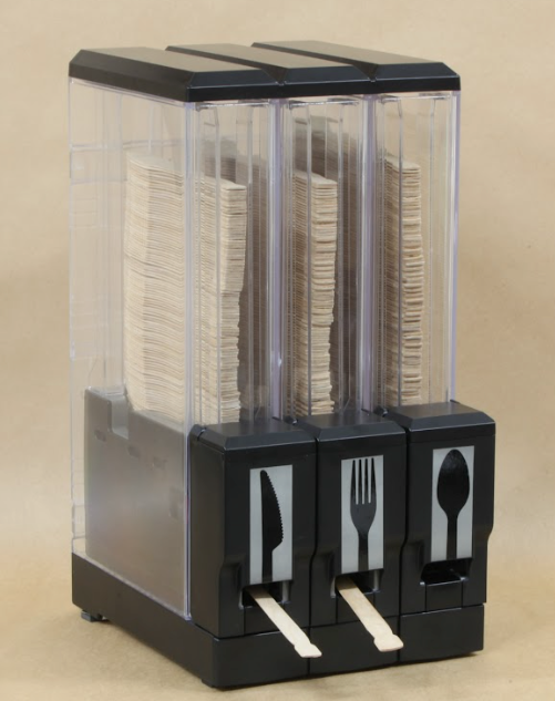 Wooden Cutlery Dispenser Tower