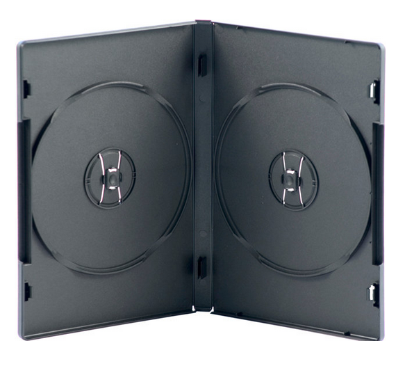 Double DVD Case (No Tray) 14mm Black (D2NB-11) 100s